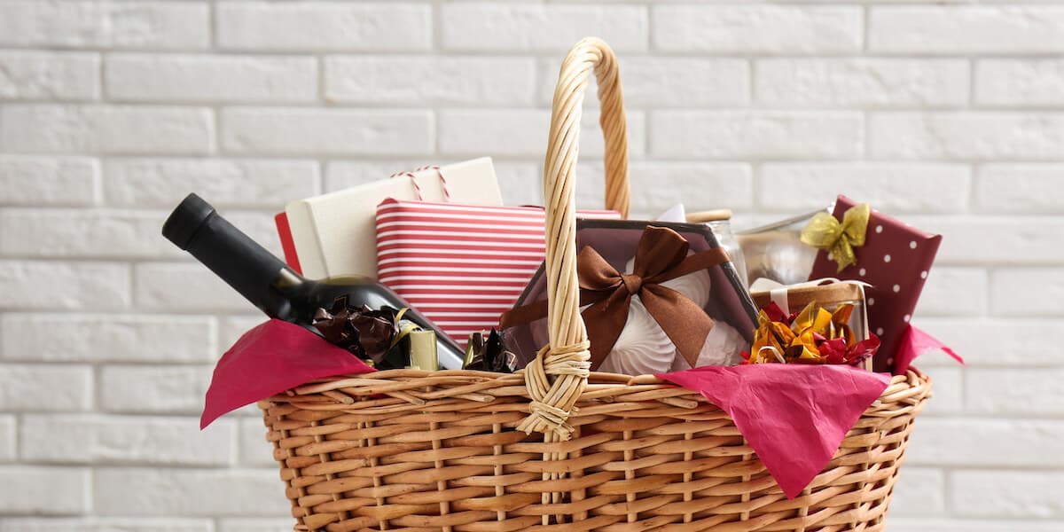 Wicker gift basket