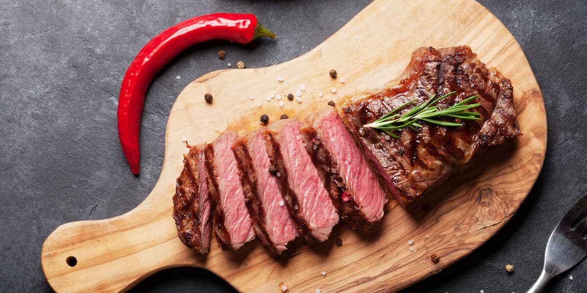 Grilled sliced beef steak